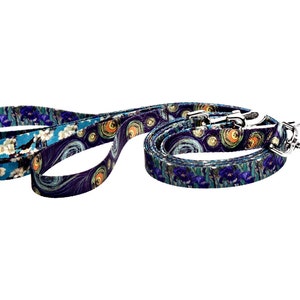 Van Gogh Starry Night Fashion Dog Leash 5ft. Made From Recycled Webbing Made in Holland image 4