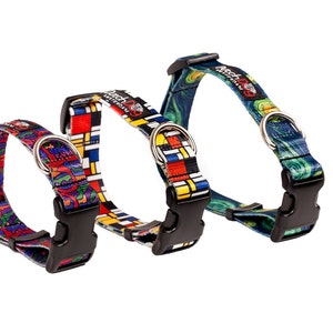 Dog collar from recycled webbing Mondrian inspiration Made in Holland image 4