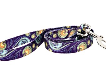 Van Gogh Starry Night Fashion Dog Leash - 5ft. Made From Recycled Webbing - Made in Holland