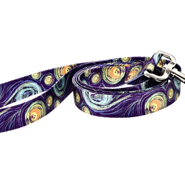 Van Gogh Starry Night Fashion Dog Leash - 5ft. Made From Recycled Webbing - Made in Holland