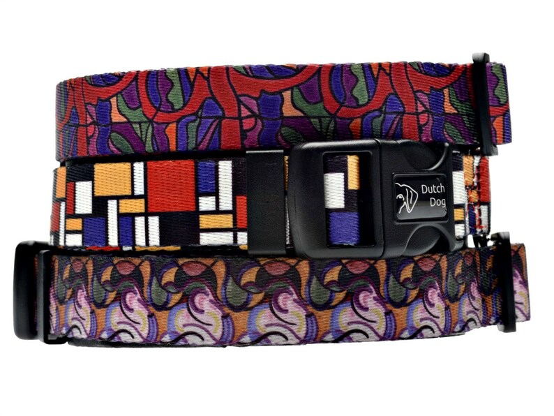 Mondrian Fashion Dog Collar Made From Recycled Webbing Made in Holland image 5