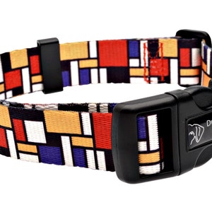 Mondrian Fashion Dog Collar Made From Recycled Webbing Made in Holland image 1