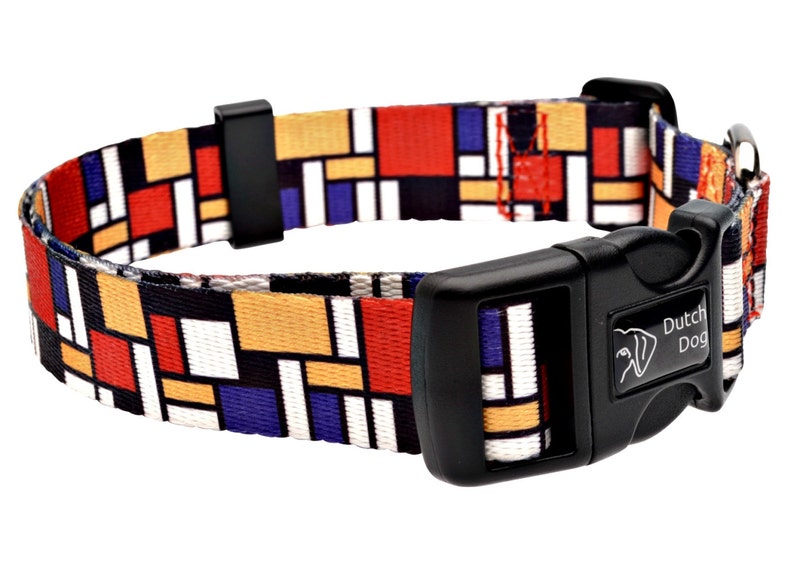 Mondrian Fashion Dog Collar Made From Recycled Webbing Made in Holland image 1