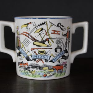 Vintage Bristol Pottery "God Speed the Plough" Mug