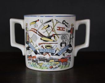 Vintage Bristol Pottery "God Speed the Plough" Mug
