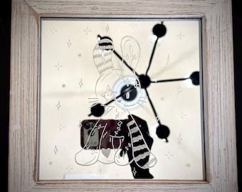 Hand Engraved Patchwork Bunny Mirror