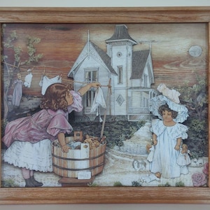 Framed James F. Shirley "Paintings in Wood" Victorian House Art Print