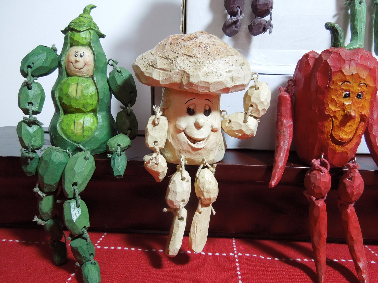 Set of 7 Vegetable Shelf Sitters Etsy