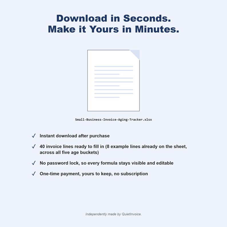 Small Business Invoice Aging Tracker, Receivables Aging Spreadsheet Template Excel Google Sheets image 4
