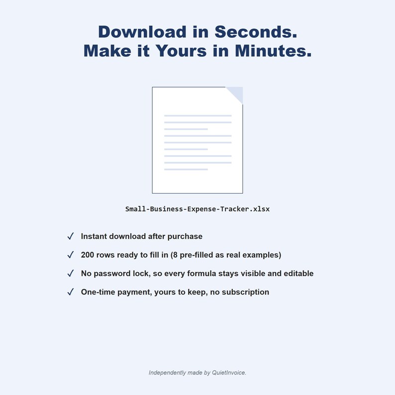 Business Expense Tracker Spreadsheet, Excel & Google Sheets Accounting Template, Auto-Calculating, Tax Deductible Log image 4