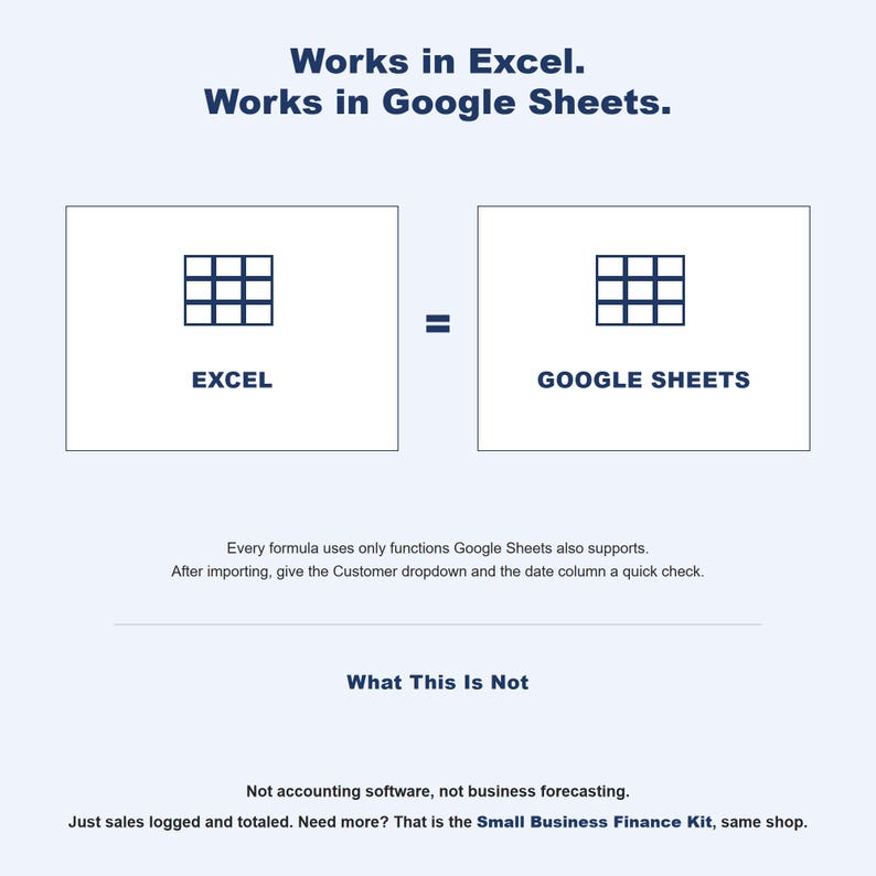 Small Business Sales Tracker, Auto-Calculating Revenue Log, Spreadsheet Excel Google Sheets Template image 5