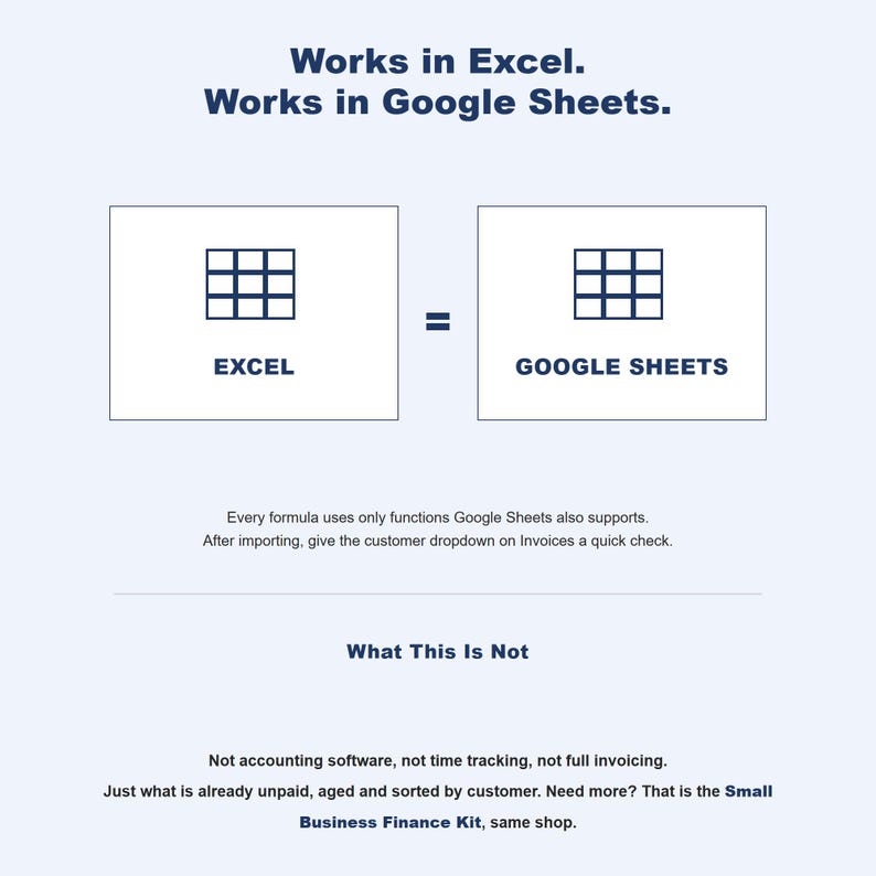 Small Business Invoice Aging Tracker, Receivables Aging Spreadsheet Template Excel Google Sheets image 5
