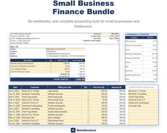 Small Business Finance Bundle, Complete Accounting Suite, Excel Templates, Auto-Calculating Spreadsheets