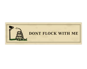 Anti-Surveillance Snake Bumper Sticker | Gadsden Flag Parody | UV-Laminated Water-Resistant Vinyl | Vintage 11" x 3"