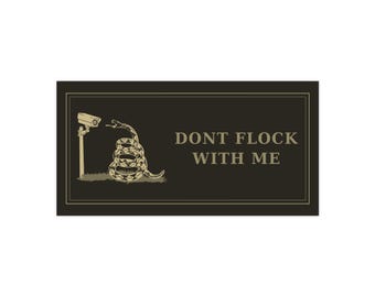 Anti-Surveillance Snake Bumper Sticker | Gadsden Flag Parody | UV-Laminated Water-Resistant Vinyl | Blackout 7.5" x 3.75"
