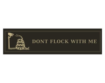 Anti-Surveillance Snake Bumper Sticker | Gadsden Flag Parody | UV-Laminated Water-Resistant Vinyl | Blackout 15" x 3.75"