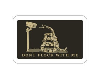 Anti-Surveillance Snake Die-Cut Sticker | Gadsden Flag Parody | Water-Resistant Laminate Vinyl | Blackout 3.8" x 2.4"
