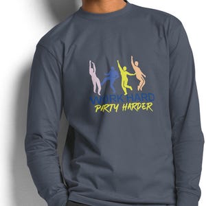 Work hard, play harder heavyweight long sleeve t-shirt