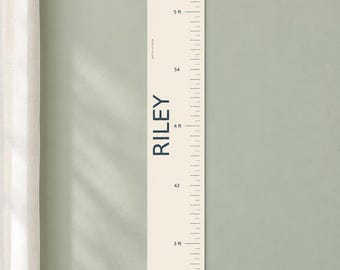 Personalized Growth Chart Wall Decal, 6 x 48 Inch Ruler, Name and 12 Age Markers, 1, 2 or 3 Pack
