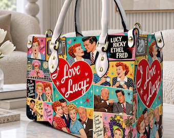 Personalized I Love Lucy Movie Leather Handbag,  I Love Lucy Shoulder Bag,  I Love Lucy Movie Handle Bag, Crossbody Bag
