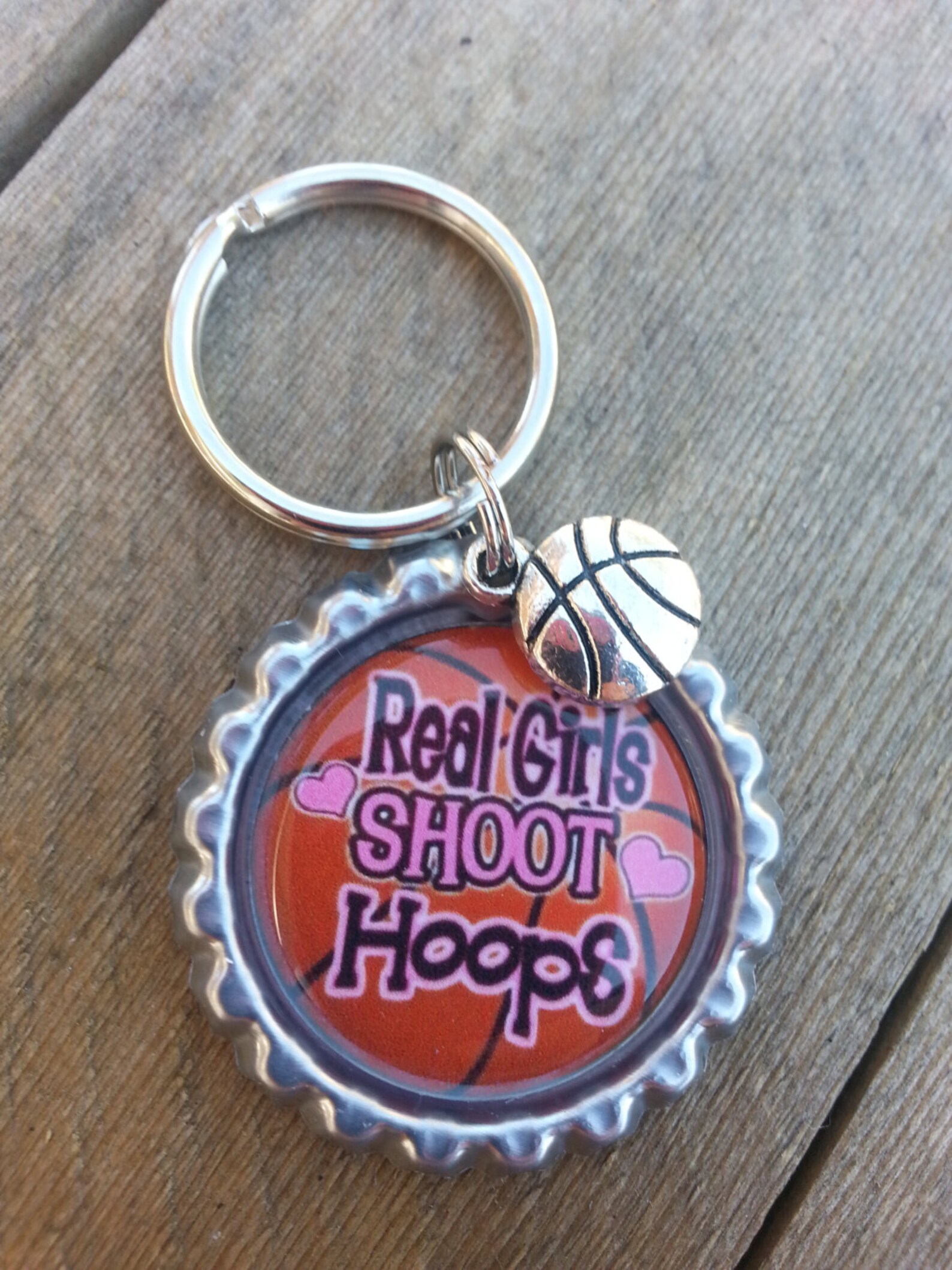Girls Basketball Keychain or Zipperpull Real Girls Shoot Hoops Etsy