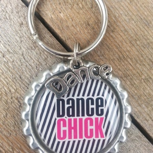 Bottlecap Keychain or Zipperpull Dance Chick image 1