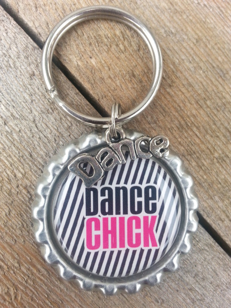 Bottlecap Keychain or Zipperpull Dance Chick image 1