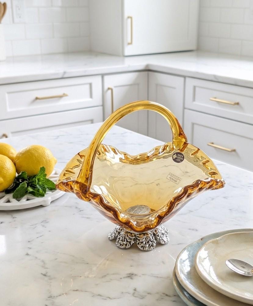 Murano Glass Basket - Etsy