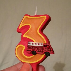 Fire Truck Birthday Candle