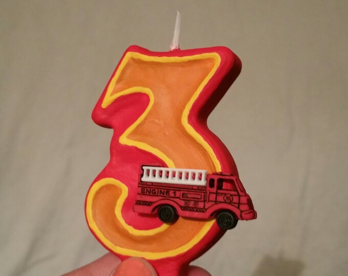 Fire Birthday Candle, Monster Truck Candle, Camping Candle, Fireman Candle, Marshall Candle Etsy