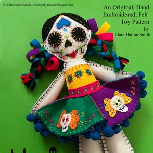 Maria - Felt Doll PDF Pattern, Day of the Dead, Dia de los Muertos, DIY Toy, Téléchargement instantané