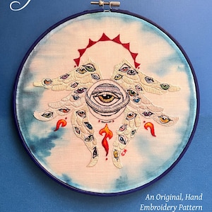 Ophanim ~ an Original, Hand Embroidery PDF Pattern, DIY Hoop, Biblically Accurate Angel