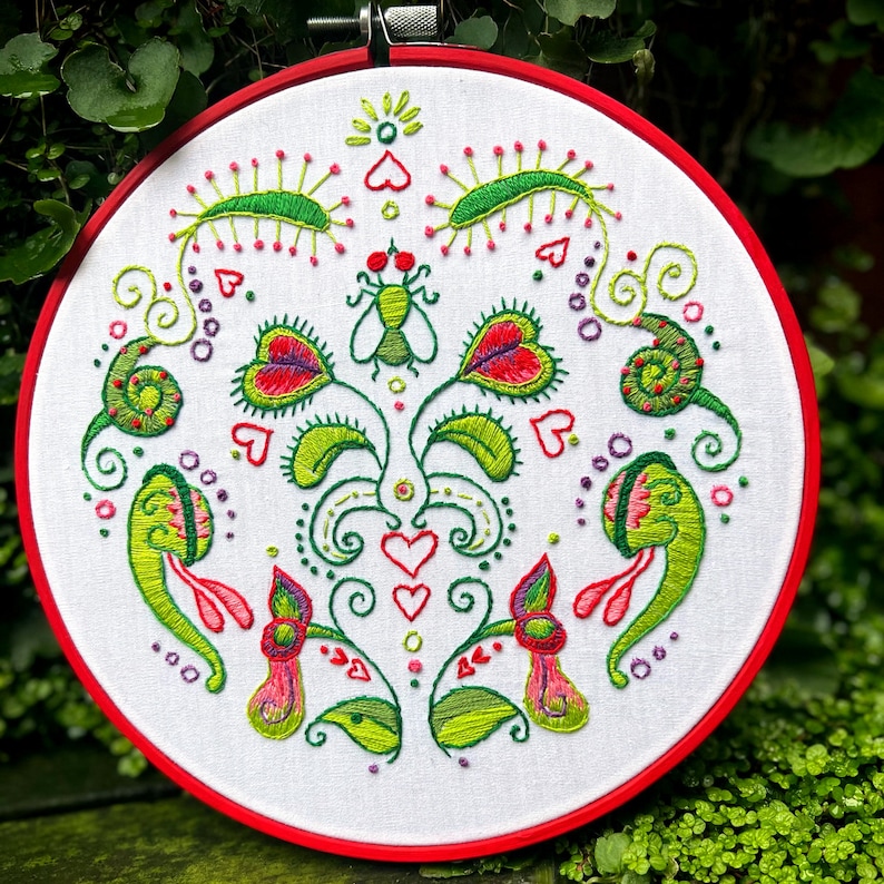 The Carnivores ~ an Original, Hand Embroidery PDF Pattern, DIY Hoop Art ...