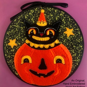 Peek-a-Boo Cat Pattern~ a PDF hand embroidered hoop art pattern. In partnership with Johanna Parker Design, part of JDP Partners in Craft