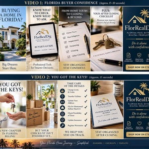 Florida Home Buyer Planner Bundle, First-Time Checklist, Closing Worksheets (Digital Download)
