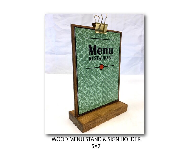Wood Clipboard Menu Stand Restaurant Table Sign 5x7 signage Etsy