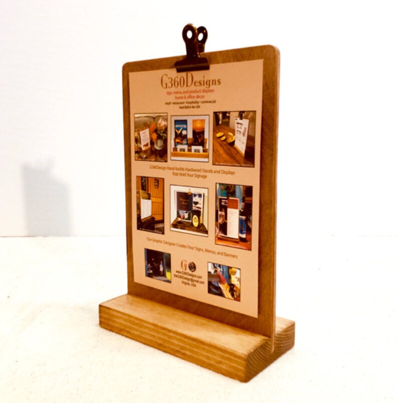 Wood Menu Stand 8 X 10 Signage Restaurant Table Sign Wood Etsy