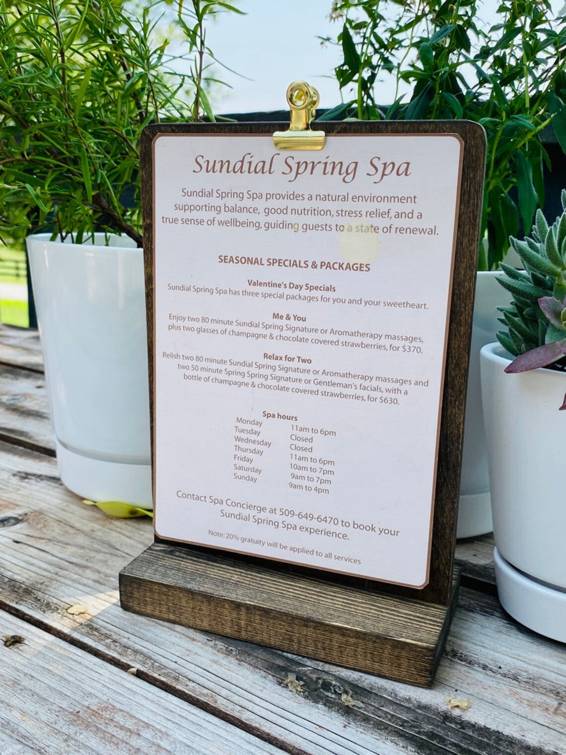 Wood Clipboard Sign Stand 5x7 Signage Tabletop Display T Etsy