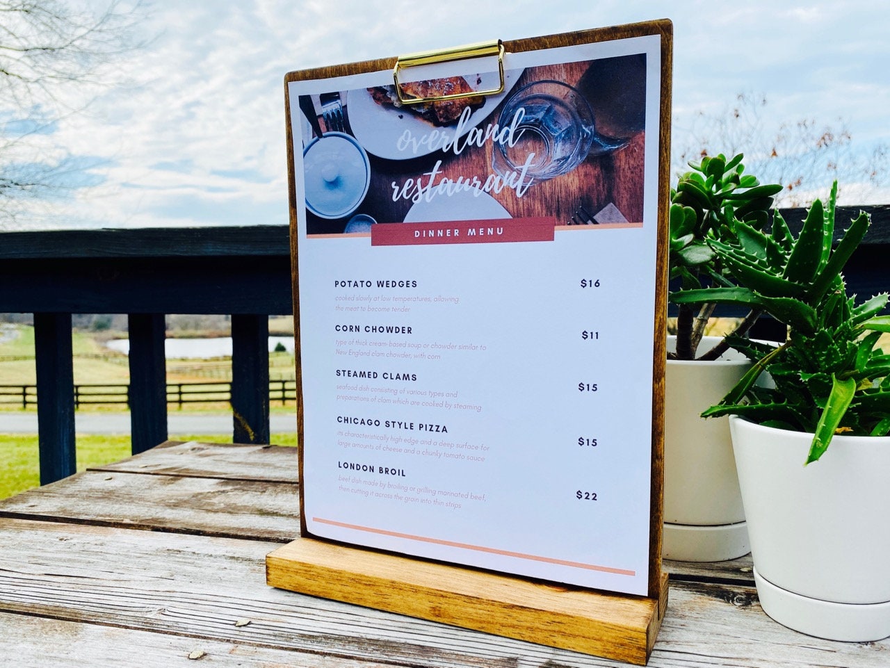 Home & Living Retail Store Sign Holder Photo holder Detachable Wood