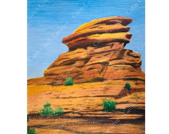 Meditative Sedona Landscape Hand Painted Original Traditional Nature Canyon Wall Art