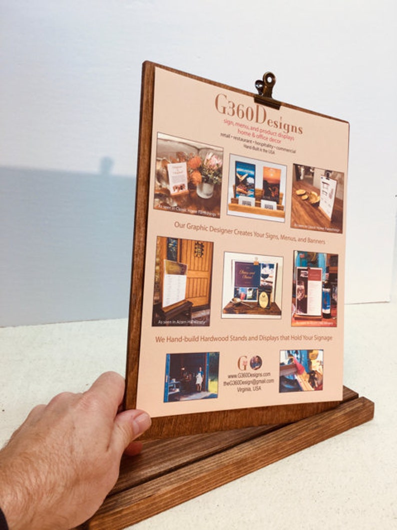 Wood Clipboard Sign Stand 11x14 signage Tabletop Clipboard Etsy