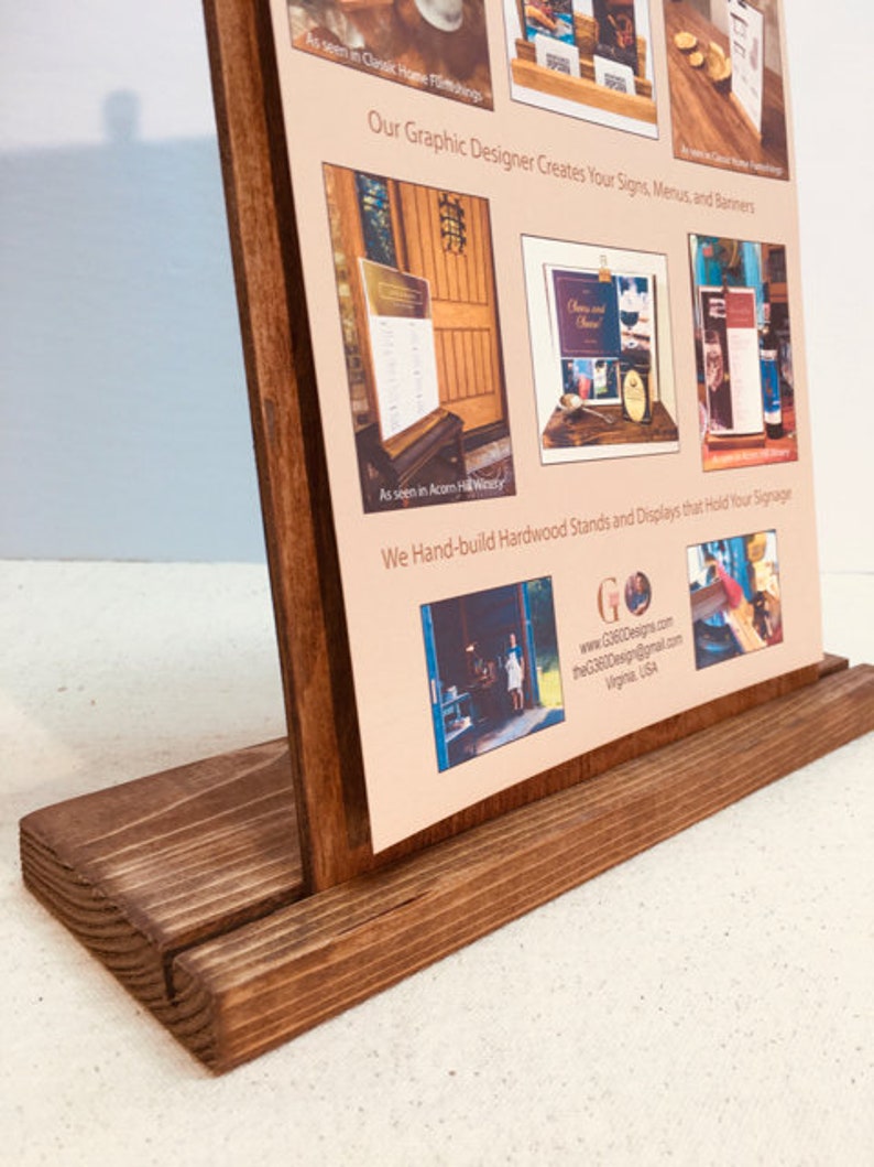 Wood Clipboard Sign Stand 11x14 signage Tabletop Clipboard Etsy