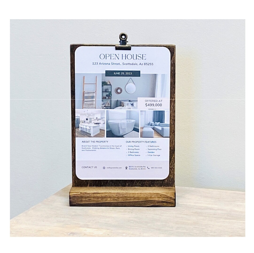 Wooden Clipboard Sign Holder for 4x6 or 5x7 Signage Wedding Etsy