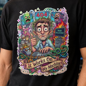 Funny Programmer Shirt, It Works on My Machine Tee, Software Developer Gift, Coder T-Shirt, Classic Unisex Cotton Shirt