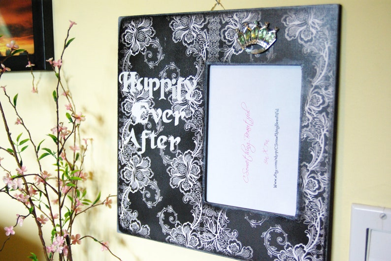 5X7 Black and White Picture Frame, Engagement/ Wedding Gift image 4