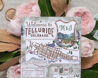 Deposit for Custom Map for Wedding Stationery - Telluride Destination Celebration Map - Digital File, Wedding Stationery Add-on