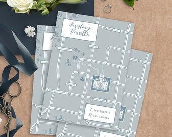 Deposit for Custom Map  for Wedding Stationery - Line Art City Venue Wedding Map - Digital File, Wedding Stationery Add-on