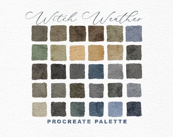 Witch Weather Procreate Color Palette - 30 Color Procreate Palette for Artists