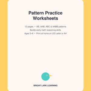 Pattern Practice Worksheets | AB-ABC-ABB Patterns Printable | Preschool Math Skills Pdf