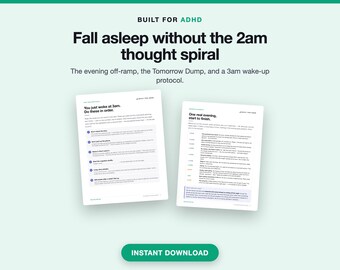 Rutina de sueño para personas con TDAH (imprimible), lista de tareas para antes de dormir, lista de verificación para relajarse (PDF)